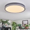 Salmi Plafondlamp, Paneel LED Grijs, Zilver, 1-licht, Afstandsbediening