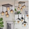 Koyoto Plafondlamp, Kogellampje Chroom, Duidelijk, Rookkleurig, 5-lichts