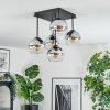Koyoto Plafondlamp, Kogellampje Chroom, Duidelijk, Rookkleurig, 5-lichts