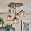 Koyoto Plafondlamp, Kogellampje Chroom, Duidelijk, Rookkleurig, 5-lichts