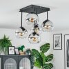 Koyoto Plafondlamp, Kogellampje Chroom, Duidelijk, Rookkleurig, 5-lichts