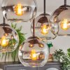 Koyoto Plafondlamp, Kogellampje Chroom, Duidelijk, Rookkleurig, 5-lichts