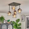 Koyoto Plafondlamp, Kogellampje Chroom, Duidelijk, Rookkleurig, 5-lichts