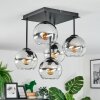 Koyoto Plafondlamp, Kogellampje Chroom, Duidelijk, Rookkleurig, 5-lichts