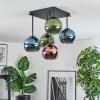 Koyoto Plafondlamp, Kogellampje 37 cm Blauw, Groen, Koperkleurig, 5-lichts