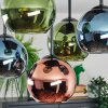 Koyoto Plafondlamp, Kogellampje 37 cm Blauw, Groen, Koperkleurig, 5-lichts