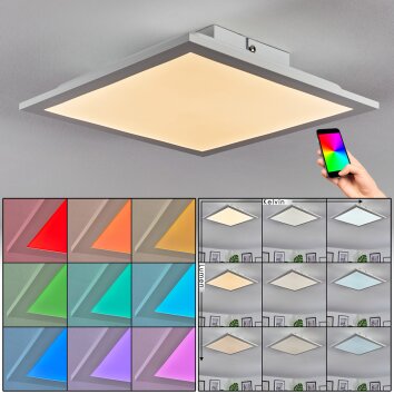 Omaro Plafondlamp, Paneel LED Wit, 1-licht, Kleurwisselaar