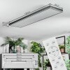 Salmi Plafondlamp, Paneel LED Grijs, Zilver, 1-licht, Afstandsbediening