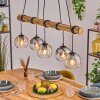 Koyoto Hanglamp, Kogellampje, Hanglamp Natuurlijke kleuren, Zwart, 5-lichts