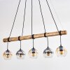 Koyoto Hanglamp, Kogellampje, Hanglamp Natuurlijke kleuren, Zwart, 5-lichts