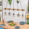 Koyoto Hanglamp, Kogellampje, Hanglamp Natuurlijke kleuren, Zwart, 5-lichts