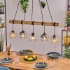 Koyoto Hanglamp, Kogellampje, Hanglamp Natuurlijke kleuren, Zwart, 5-lichts