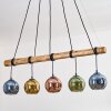 Koyoto Hanglamp, Kogellampje, Hanglamp Natuurlijke kleuren, Zwart, 5-lichts