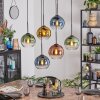 Koyoto Hanglamp, Kogellampje, Hanglamp Blauw, Goud, Groen, Duidelijk, Koperkleurig, 6-lichts