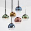 Koyoto Hanglamp, Kogellampje, Hanglamp Blauw, Goud, Groen, Duidelijk, Koperkleurig, 6-lichts