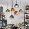 Koyoto Hanglamp, Kogellampje, Hanglamp Blauw, Goud, Groen, Duidelijk, Koperkleurig, 6-lichts