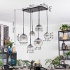 Koyoto Hanglamp, Kogellampje, Hanglamp Duidelijk, Rookkleurig, 6-lichts