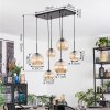 Koyoto Hanglamp, Kogellampje, Hanglamp Amber, 6-lichts