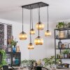 Koyoto Hanglamp, Kogellampje, Hanglamp Amber, 6-lichts