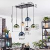Koyoto Hanglamp, Kogellampje, Hanglamp Amber, Blauw, Groen, Duidelijk, Rookkleurig, 6-lichts