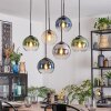 Koyoto Hanglamp, Kogellampje, Hanglamp Amber, Blauw, Groen, Duidelijk, Rookkleurig, 6-lichts