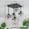 Ripoll Plafondlamp, Kogellampje Duidelijk, Rookkleurig, 5-lichts