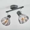 Saire Plafondlamp, Plafondspot Chroom, Zwart, 2-lichts