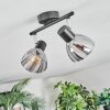 Saire Plafondlamp, Plafondspot Chroom, Zwart, 2-lichts