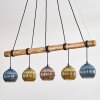 Koyoto Hanglamp, Kogellampje, Hanglamp Natuurlijke kleuren, Zwart, 5-lichts
