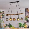 Koyoto Hanglamp, Kogellampje, Hanglamp Natuurlijke kleuren, Zwart, 5-lichts