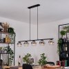 Koyoto Hanglamp, Kogellampje, Hanglamp Chroom, Duidelijk, Rookkleurig, 5-lichts