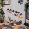 Koyoto Hanglamp, Kogellampje, Hanglamp Amber, Chroom, Duidelijk, Rookkleurig, 5-lichts
