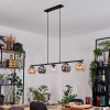 Koyoto Hanglamp, Kogellampje, Hanglamp Amber, Chroom, Duidelijk, Rookkleurig, 5-lichts