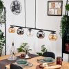 Koyoto Hanglamp, Kogellampje, Hanglamp Amber, Chroom, Duidelijk, Rookkleurig, 5-lichts