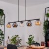 Koyoto Hanglamp, Kogellampje, Hanglamp Amber, Chroom, Duidelijk, Rookkleurig, 5-lichts