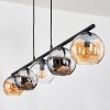 Koyoto Hanglamp, Kogellampje, Hanglamp Amber, Chroom, Duidelijk, Rookkleurig, 5-lichts
