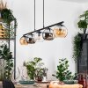 Koyoto Hanglamp, Kogellampje, Hanglamp Amber, Chroom, Duidelijk, Rookkleurig, 5-lichts