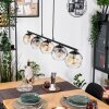 Ripoll Hanglamp, Kogellampje, Hanglamp Amber, Duidelijk, Rookkleurig, 5-lichts