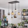 Koyoto Hanglamp, Kogellampje, Hanglamp Amber, Chroom, Duidelijk, Rookkleurig, 6-lichts