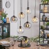 Koyoto Hanglamp, Kogellampje, Hanglamp Amber, Duidelijk, Rookkleurig, 6-lichts