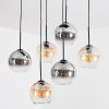Koyoto Hanglamp, Kogellampje, Hanglamp Amber, Duidelijk, Rookkleurig, 6-lichts