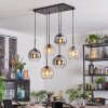 Koyoto Hanglamp, Kogellampje, Hanglamp Amber, Duidelijk, Rookkleurig, 6-lichts