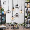 Koyoto Hanglamp, Kogellampje, Hanglamp Amber, Duidelijk, Rookkleurig, 6-lichts