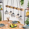 Koyoto Hanglamp, Kogellampje, Hanglamp Natuurlijke kleuren, Zwart, 5-lichts