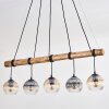 Koyoto Hanglamp, Kogellampje, Hanglamp Natuurlijke kleuren, Zwart, 5-lichts