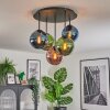 Gastor Plafondlamp, Kogellampje Blauw, Groen, Koperkleurig, 5-lichts