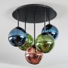 Gastor Plafondlamp, Kogellampje Blauw, Groen, Koperkleurig, 5-lichts