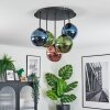 Gastor Plafondlamp, Kogellampje Blauw, Groen, Koperkleurig, 5-lichts