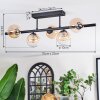 Chehalis Plafondlamp, Kogellampje Amber, Duidelijk, 5-lichts