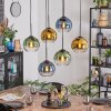 Koyoto Hanglamp, Kogellampje, Hanglamp Blauw, Goud, Groen, Duidelijk, 6-lichts